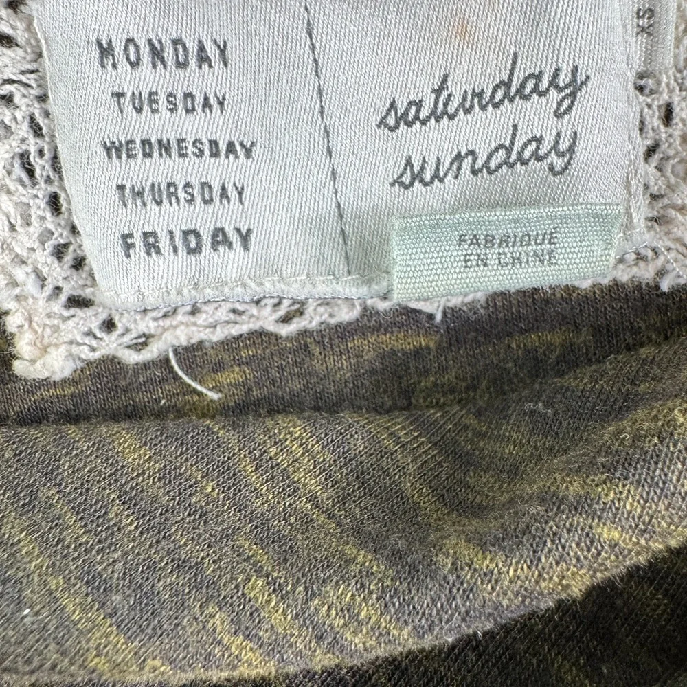 Anthropologie Saturday Sunday Dress Women XS Green Cowl Boho Cottage Midi Shift‎ - Picture 6 of 13